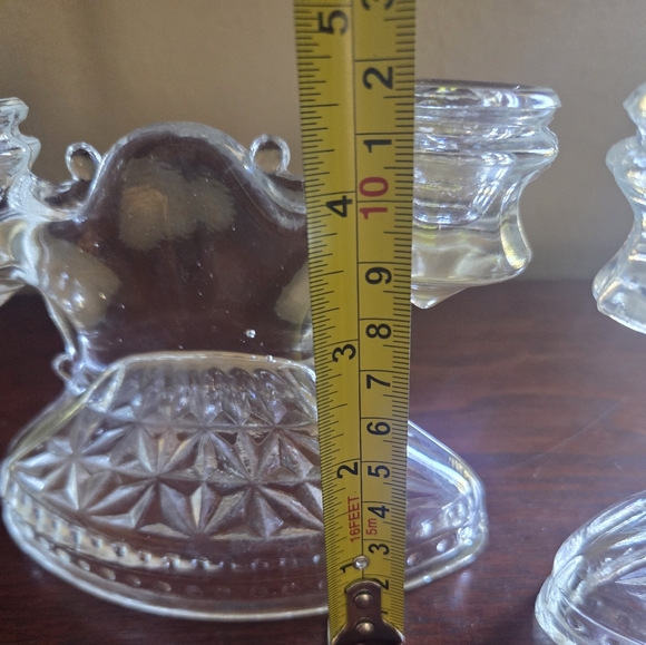 Vintage Pressed Glass Candleabra LE Smith Set 2 - Picture 4 of 7